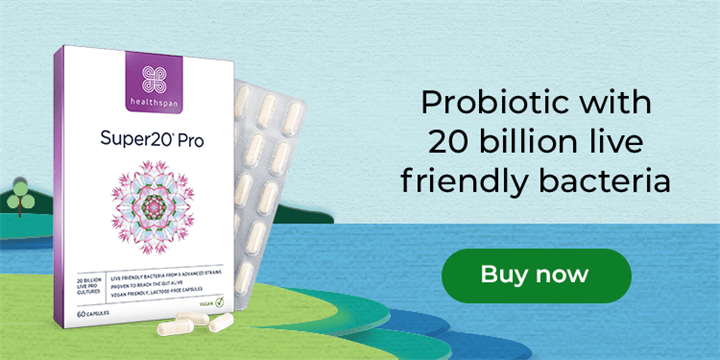 Super20 Pro. Probiotic with 20 billion live friendly bacteria. Buy now.