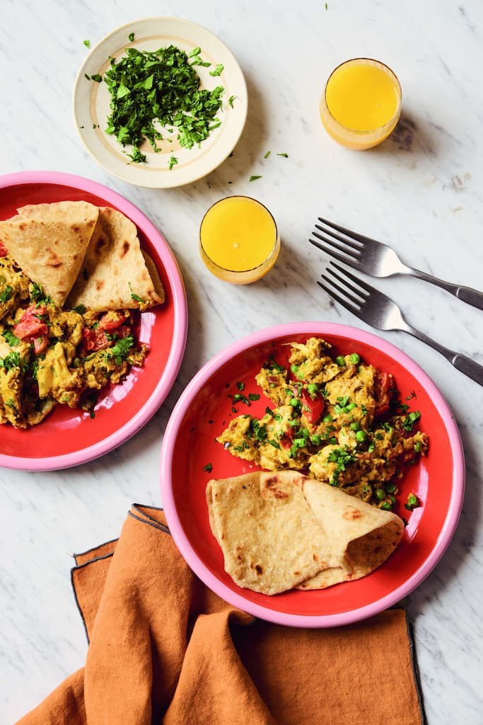 Indian-spiced egg wrap