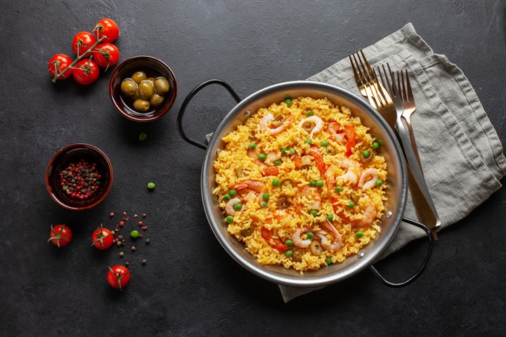Smoky vegetable spelt paella