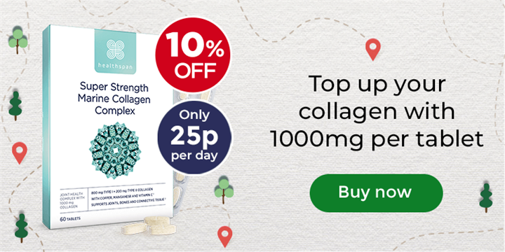 Super Strength Marine Collagen. Top up your collagen with 1000mg per tablet. 10% Off. Buy now.
