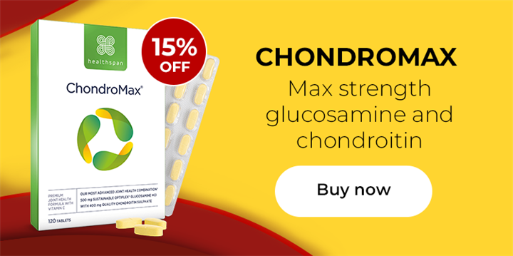 Max strength glucosamine and chondroitin. 15% off. Buy now