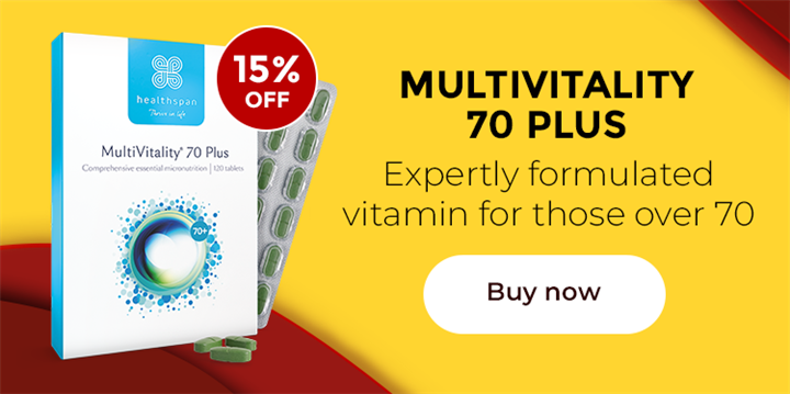 Multivitality 70 Plus. Expertly formulated vitamin for those over 70. Buy now.