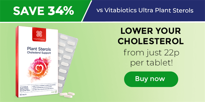 Plant Sterols - Lover your cholesterol from just 22p per tablet! Buy now