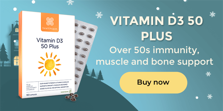 Vitamin D3 50 Plus - Over 50s immunity, muscle and bone support. Buy now