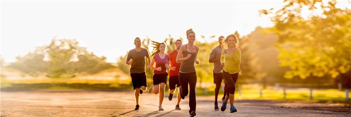 Group of people running