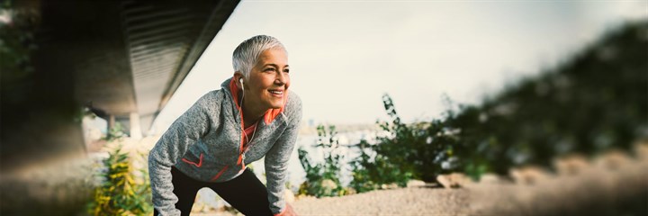 A woman resting after exercise