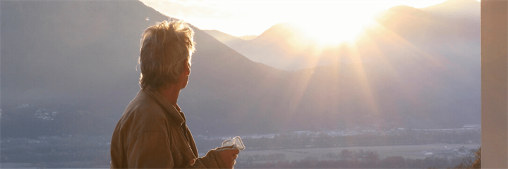 A family looking at a sunset