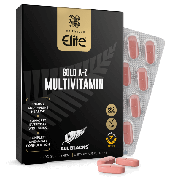 Elite All Blacks Gold A-Z Multivitamin pack