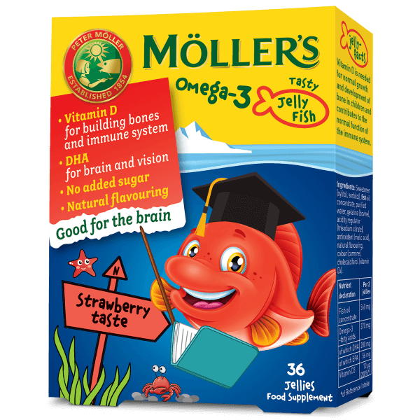 Moller's Omega 3 Jelly Fish Strawberry Gummies