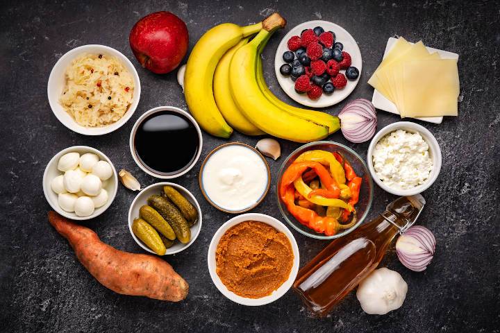 Collection of probiotic and prebiotic foods