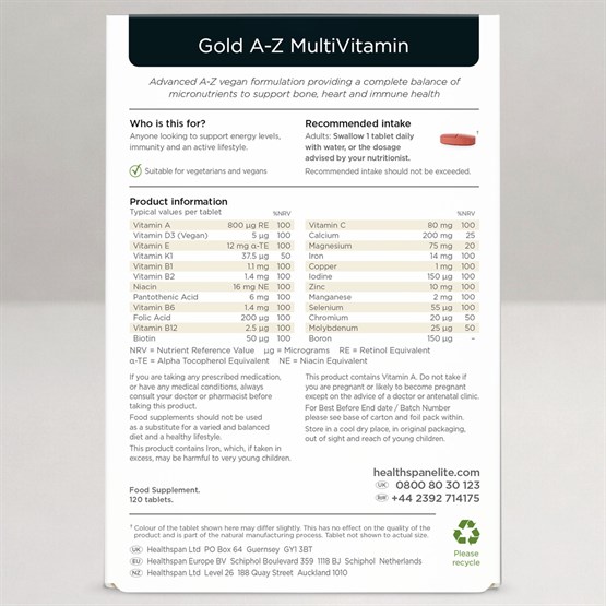 Elite Gold A−Z Multivitamin 