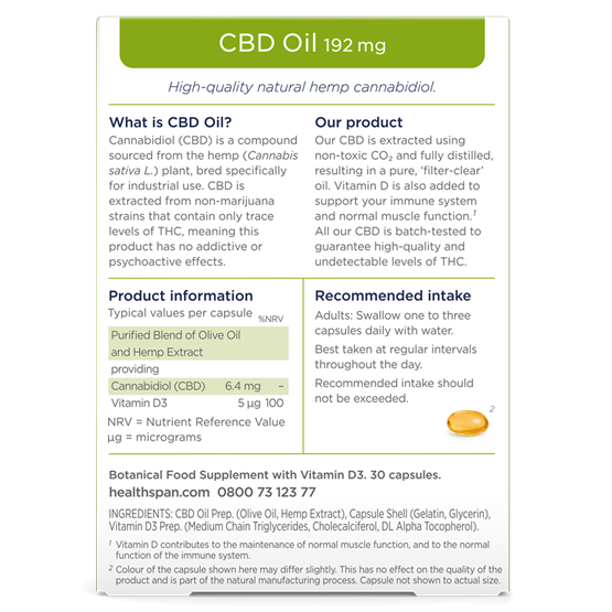 CBD Oil Capsules 192mg 