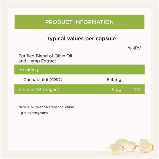 High Strength 6.4mg CBD Oil Capsules (60) 