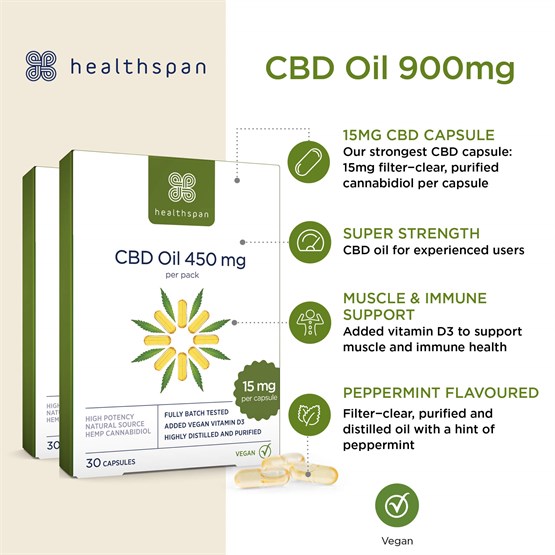 Super Strength 15mg CBD Oil Capsules (60) 
