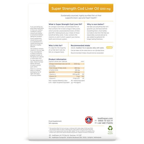 Super Strength Cod Liver Oil 1200mg 