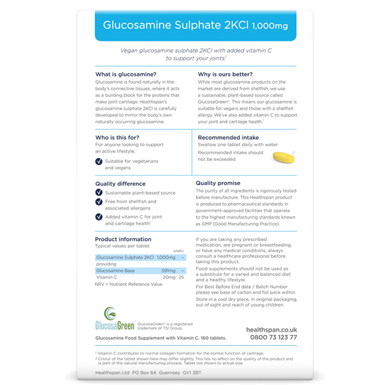 Glucosamine Sulphate 2KCl 1000mg with Vitamin C 