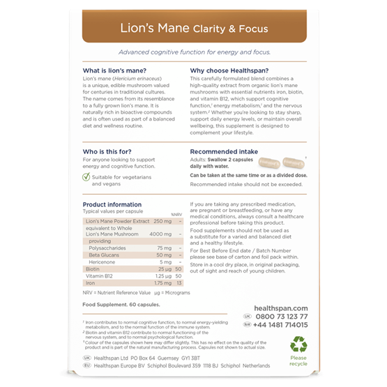 Lion's Mane Clarity & Focus 