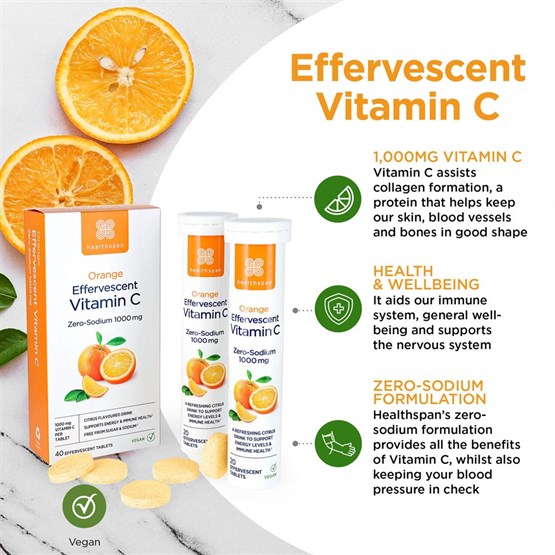 Orange Effervescent Vitamin C 1000mg 