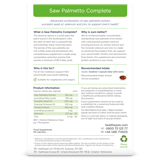 Saw Palmetto for Men's Health 