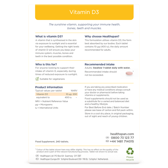 Vitamin D3 10µg 