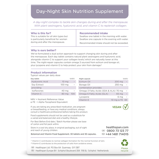 Replenish Day−Night Skin Nutrition Supplement 