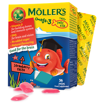 Möller's Omega 3 Jelly Fish Strawberry Gummies