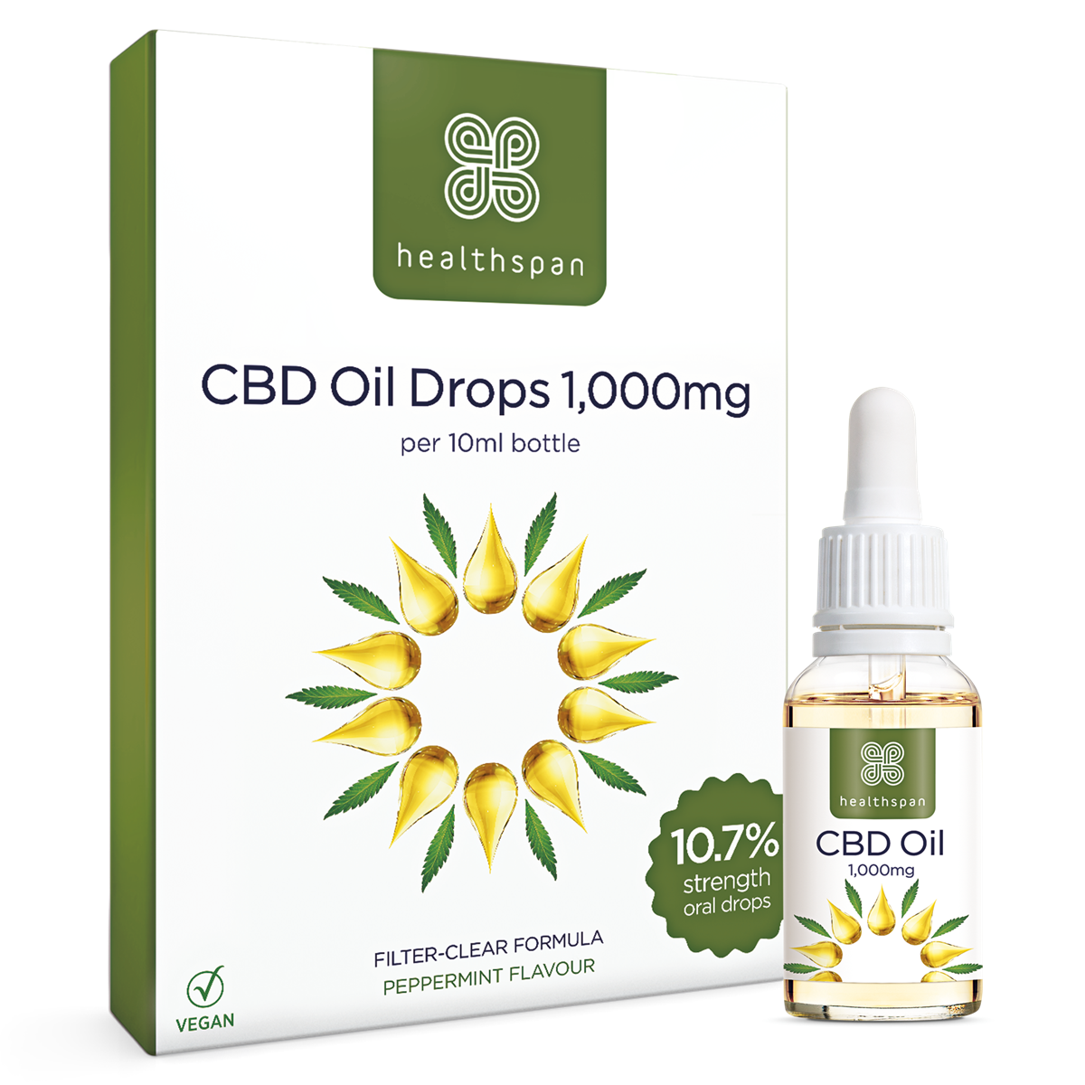 CBD Oil Drops Super Strength 1000mg Per 10ml Bottle