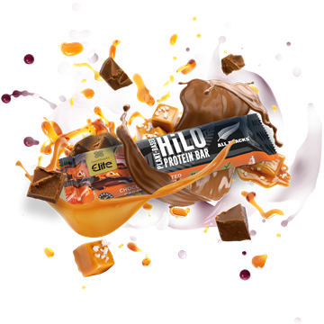 Elite All Blacks Plant−Based HiLo® Protein Bar − Chocolate and Salted Caramel Flavour
